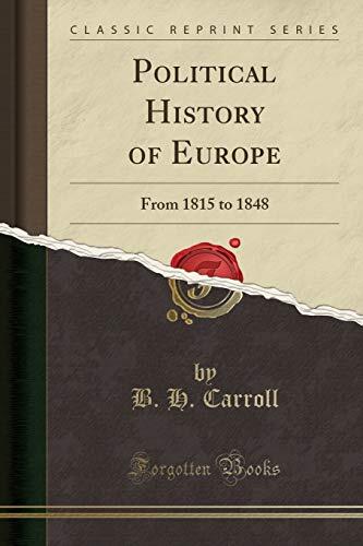 Political History of Europe: From 1815 to 1848