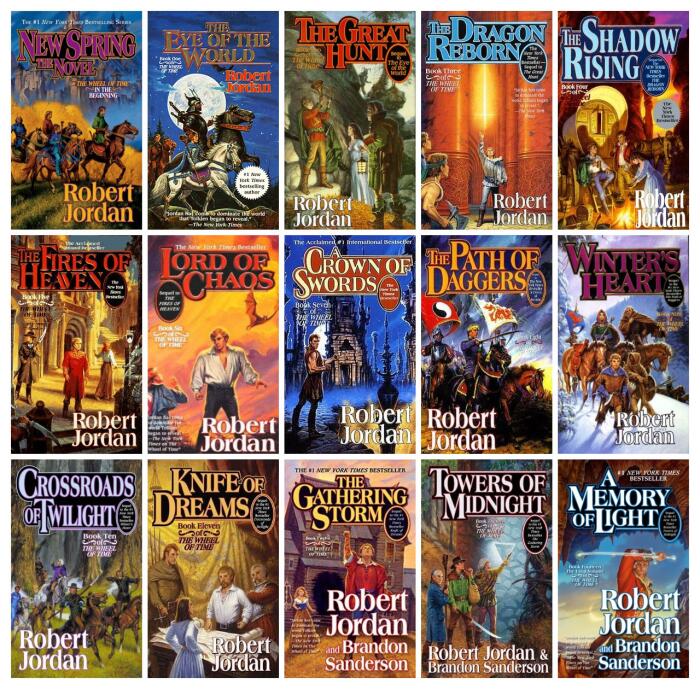 Wheel of Time: Complete 15 Book Hardcover Set: New Spring Eye World Great Hunt Dragon Reborn Shadow Rising Fires Heaven Lord Chaos Crown Swords Path Daggers Winter's Heart Crossroads Memory