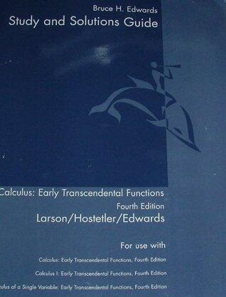 Student Study Guide, Volume 1 for Larson/Hostetler/Edwards' Calculus: Early Transcendental Functions, 4th