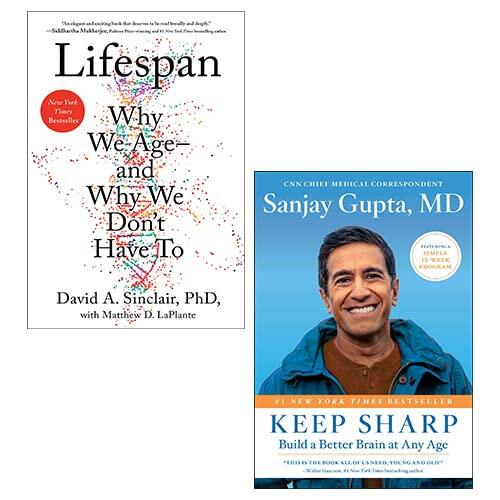 Keep Sharp by Sanjay Gupta, Lifespan by David A. Sinclair and Matthew D. LaPlante (2 Books Collection Set)