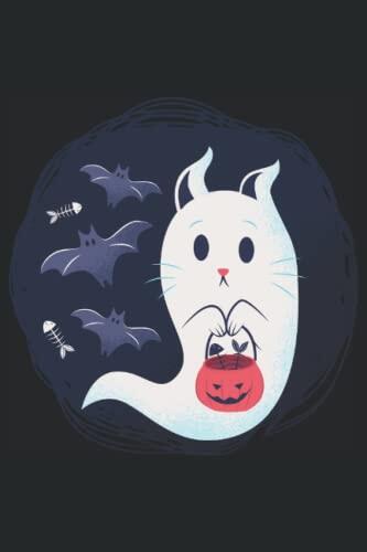 Le chaton drôle aime le journal quotidien d'Halloween quotidien à couvert env. Format A5 - Notepad pour l'école et le travail. Chat, Ghost, Bullet ... du chat: A5 Cahier amusant