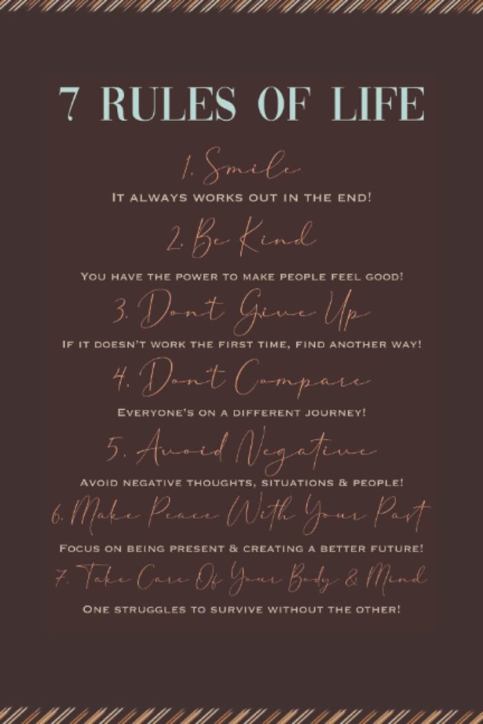 Akilah's Faith Over Fear Friday Journal: 7 Rules of Life: 7 Rules of Life