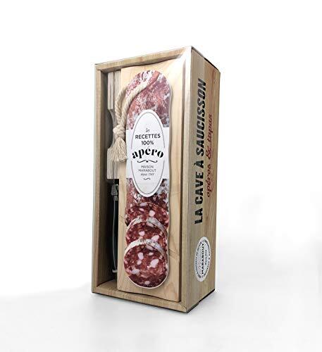 La cave à saucisson - Apéro & tapas : Avec 1 planche de découpe intégrée et 1 couteau à saucisson de type Laguiole
