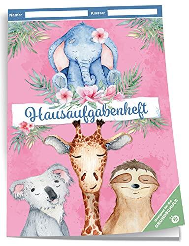 Trötsch Hausaufgabenheft für die Grundschule Tiere Aquarell: Schulplaner Hausaufgabenheft Timer Terminkalender