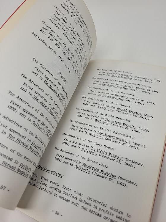 Sherlock Holmes the Writings of John H Watson MD A Bibliography of the Sixty Tales Comprising the Canon