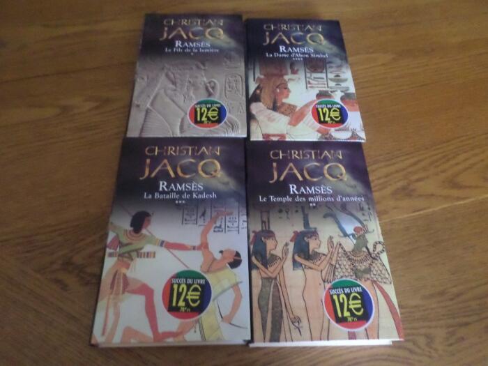 Ramses christian jacq 4 volumes Ramses le fils de la lumiere/la temple des millions d annees/la bataille de kadesh /la dame d abou simbel