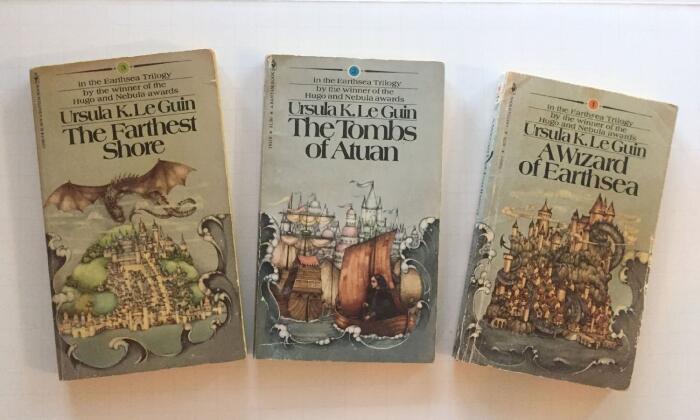 Ursula K. LeGuin Vintage Set (3 Paperback Books): The Farthest Shore + A Wizard of Earthsea + The Tombs of Atuan