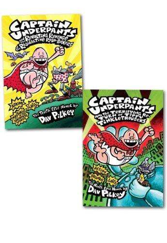 Captain Underpants Childrens 2 Books Collection Set NEW Radioactive Robo-boxers