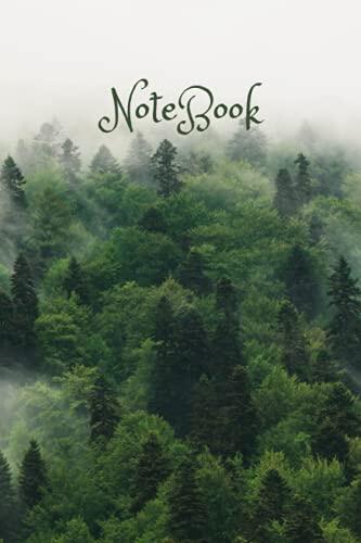 Hardcover Notebook for school, college, home, office with everyone used this journal/notebook, 6'' W x 9'' L, 100 Pages Cool trees forest with fog dream notebook & Diary.