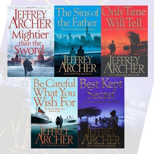Jeffrey Archer The Clifton Chronicles 5 Books Bundle Collection (Mightier than the Sword, The Sins of the Father, Only Time Will Tell, Be Careful What You Wish For, Best Kept Secret) Y