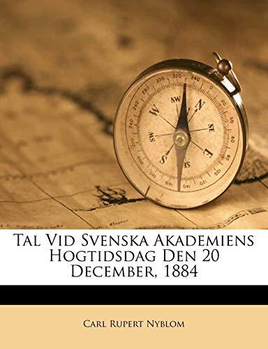 Tal VID Svenska Akademiens Högtidsdag Den 20 December, 1884