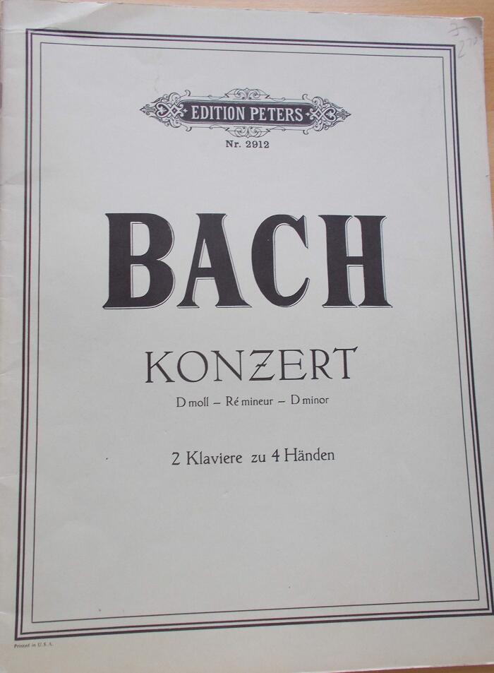 Edition Peters Nr. 2912 J.S. Bach Konzert d-moll/ D Minor