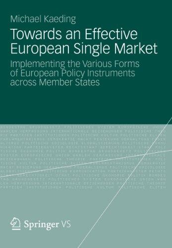 Towards an Effective European Single Market: Implementing the Various Forms of European Policy Instruments across Member States
