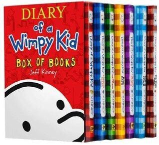 Diary of a Wimpy Kid Box of Books: Set #1-7 + Sticker Sheet