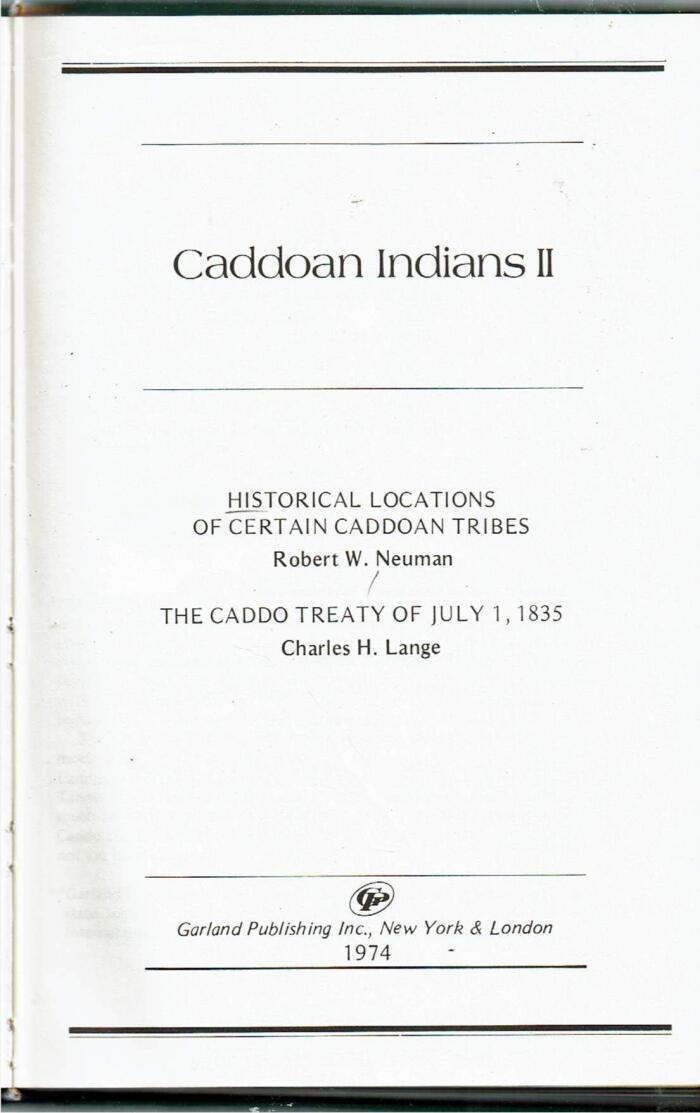 Caddoan Indians Ii