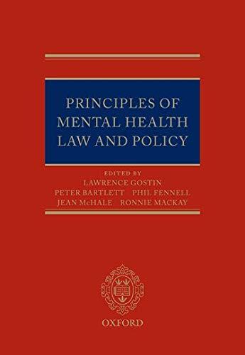 Principles of Mental Health Law and Policy