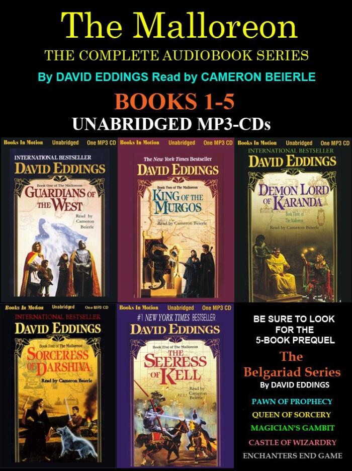The Complete Malloreon Series Books 1-5 (Guardians of the West, King of the Murgos, Demon Lord of Kranda, Sorceress of Darshiva, The Seeress of Kell) [Unabridged Audio MP3-CD) by David Eddings