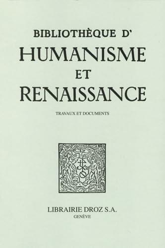 Bibliothèque d'Humanisme et Renaissance, LXXXV-I