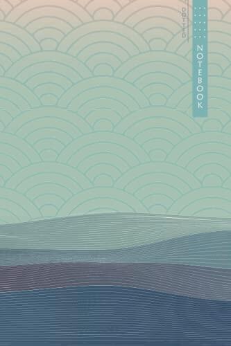 Dotted Notebook: Abstract Japanese Line Wave Journal, Blank Diary, Dot Grid Bullet Planner / 6" x 9" in, Matte-finish cover