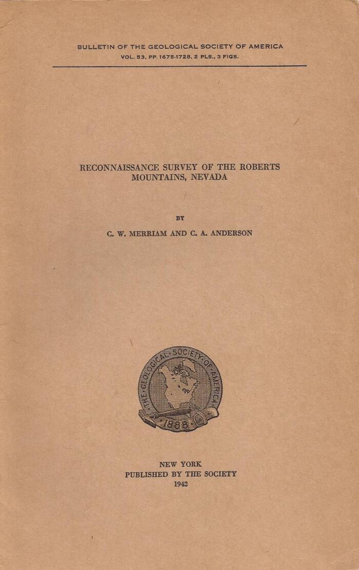 Reconnaissance Survey of the Roberts Mountains, Nevada