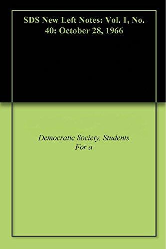 SDS New Left Notes: Vol. 1, No. 40: October 28, 1966
