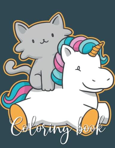 Coloring Book For Adult : Easter, Bunny, Mermaid Colorful Easter Egg Coloring Book For Adultand Children CAT RIDING UNICORN Coloring Books