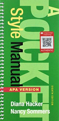 A Pocket Style Manual, APA Version 8e & A Student's Companion to Hacker Handbooks