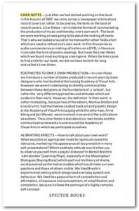 Liner Notes. Conversations about Making Books. i.e. Leipzig