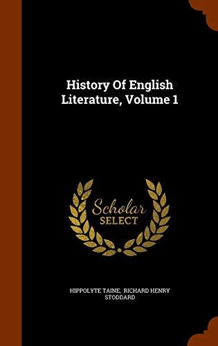 History Of English Literature, Volume 1