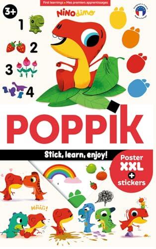 Poppik J'apprends avec Nino Dino: 1 poster + 60 stickers repositionnables