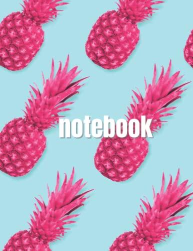 Bright Pineyapple by Amanda Barlow: Trending Abstract College Ruled Notebook: A 120 Page 8.5” by 11” College Ruled Notebook