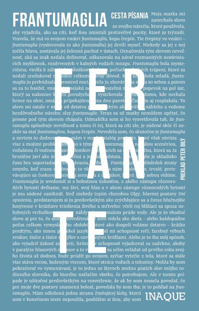 Frantumaglia: Cesta písania
