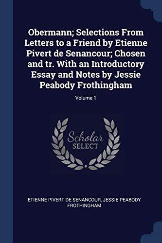 Obermann; Selections From Letters to a Friend