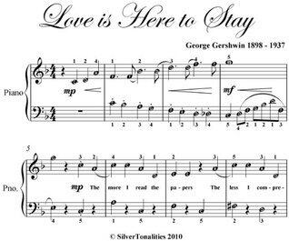 Love Is Here To Stay Gershwin Easy Piano Sheet Music