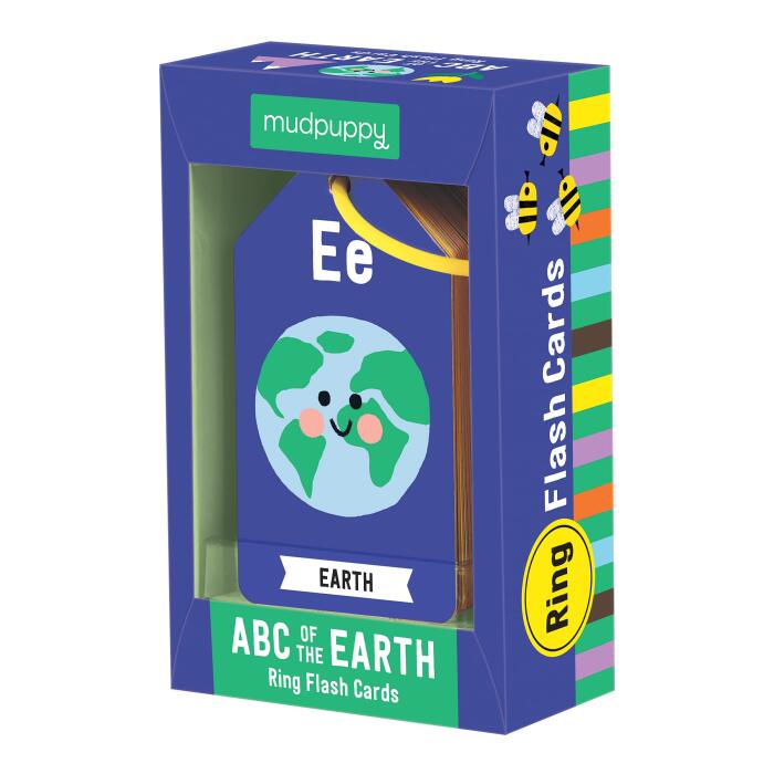 ABC of The Earth Ring Flash Cards from Mudpuppy, Includes 26 Double-Sided Flash Cards with Plastic Ring, Perfect for On-The-Go Use, Teaches Children ABCs, Features Eco-Friendly Illustrations, Ages 1+