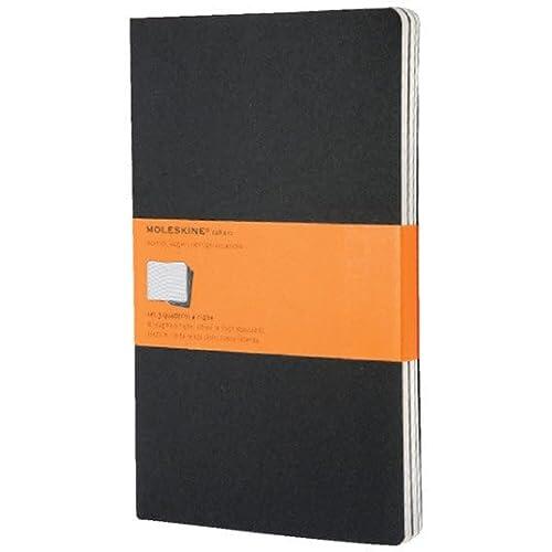 Moleskine Cahier Journal (Set of 3), Large, Ruled, Black, Soft Cover