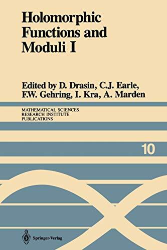Holomorphic Functions and Moduli (I): Proceedings of a Workshop Held March 13-19, 1986