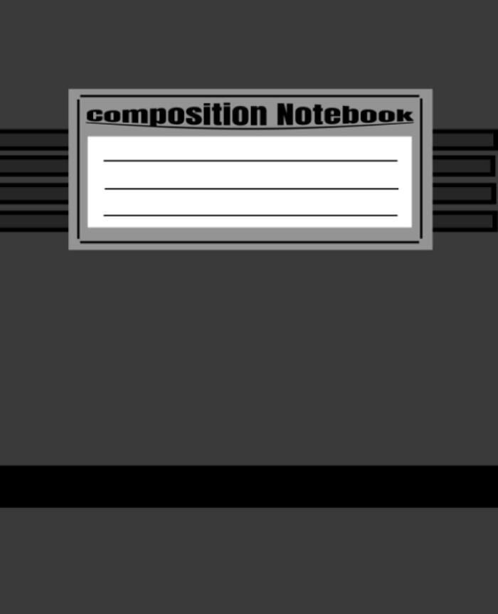 Black Composition Notebook: Wide-Ruled, 7.5 x 9.25, 100 Pages, For kids, teens, and adults,