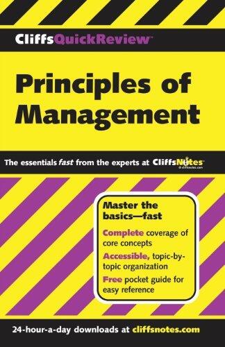 Cliffs Quick Review Principles of Management by Ellen A. Benowitz