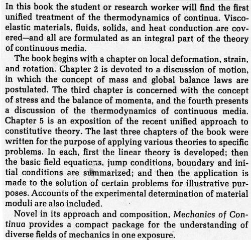 Mechanics of Continua