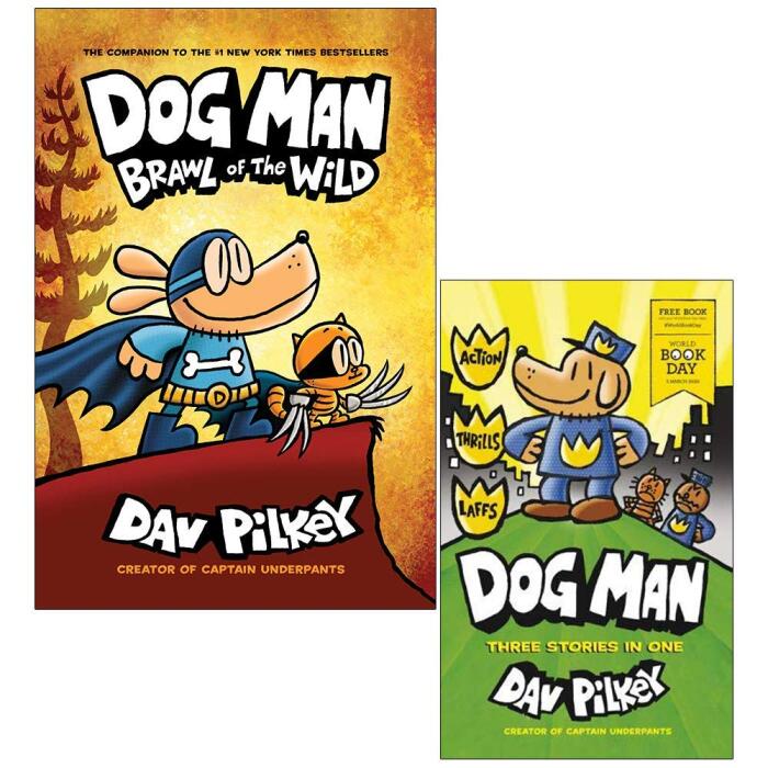 Dog Man 2 Books Collection Set: Brawl of the Wild & Dog Man World Book Day