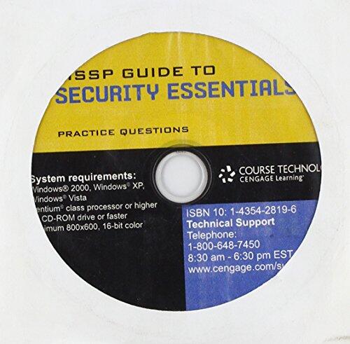 Test Prep Questions for Gregory's CISSP Guide to Security Essentials