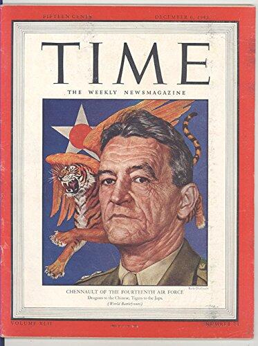 Time Magazine December 6, 1943 General Claire Chennault on Cover