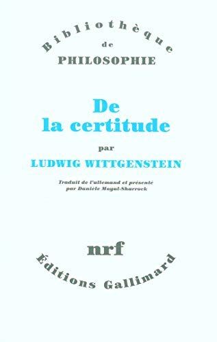 De la certitude (French Edition) by LUDWIG WITTGENSTEIN
