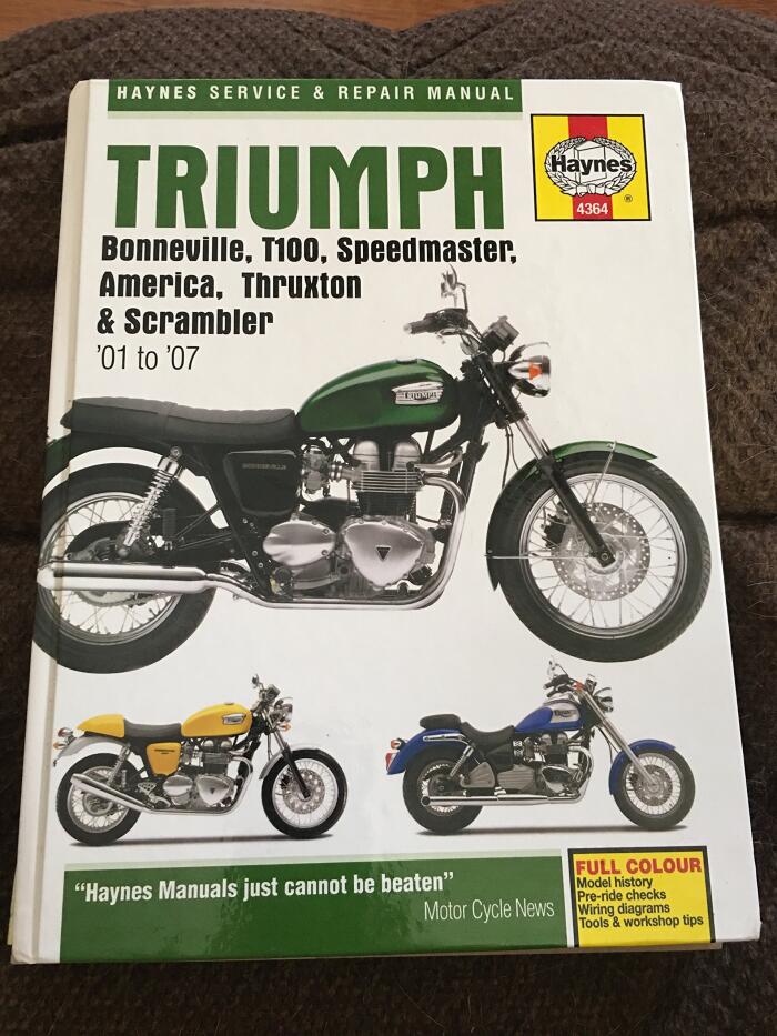 Triumph Bonneville, T110, Speedmaster, America, Thruxton and Scrambler Service and Repair Manual 2001 to 2007