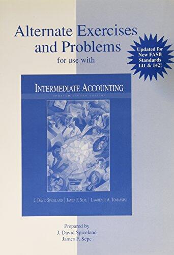 Alternate Exercises and Problems for Use with Intermediate Accounting, 2nd