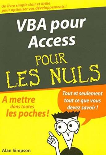VBA pour Access Poche Pour les nuls