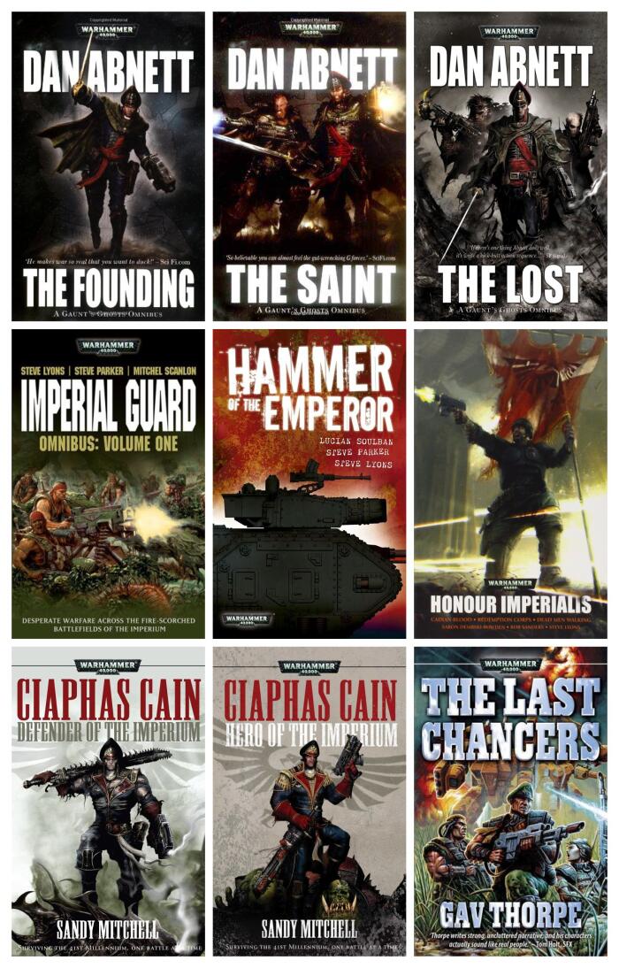 Imperial Guard Omnibus Collection of 9 Books: Gaunt's Ghosts Founding Saint Lost Ciaphas Cain Hero Defender Hammer Emperor Honour Imperalis (Warhammer 40,000 40K 30K Games Workshop Forge World) OOP