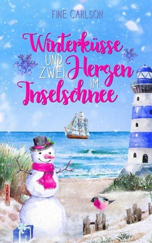 Winterküsse und zwei Herzen im Inselschnee