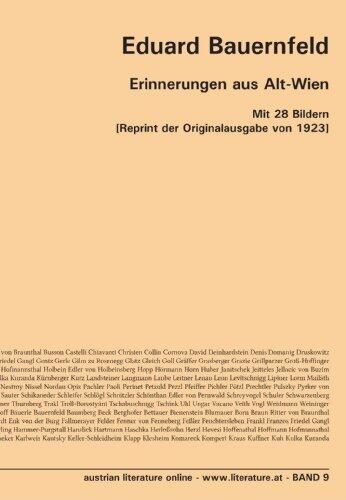 Erinnerungen aus Alt-Wien: Mit 28 Bildern [Reprint der Originalausgabe von 1923]